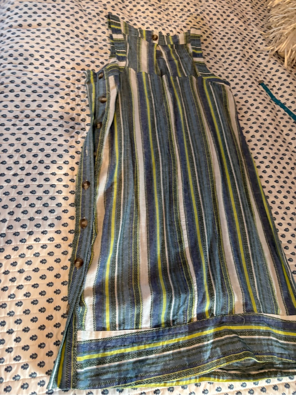 For Cynthia Striped Mini Dress in Blue, Green, White